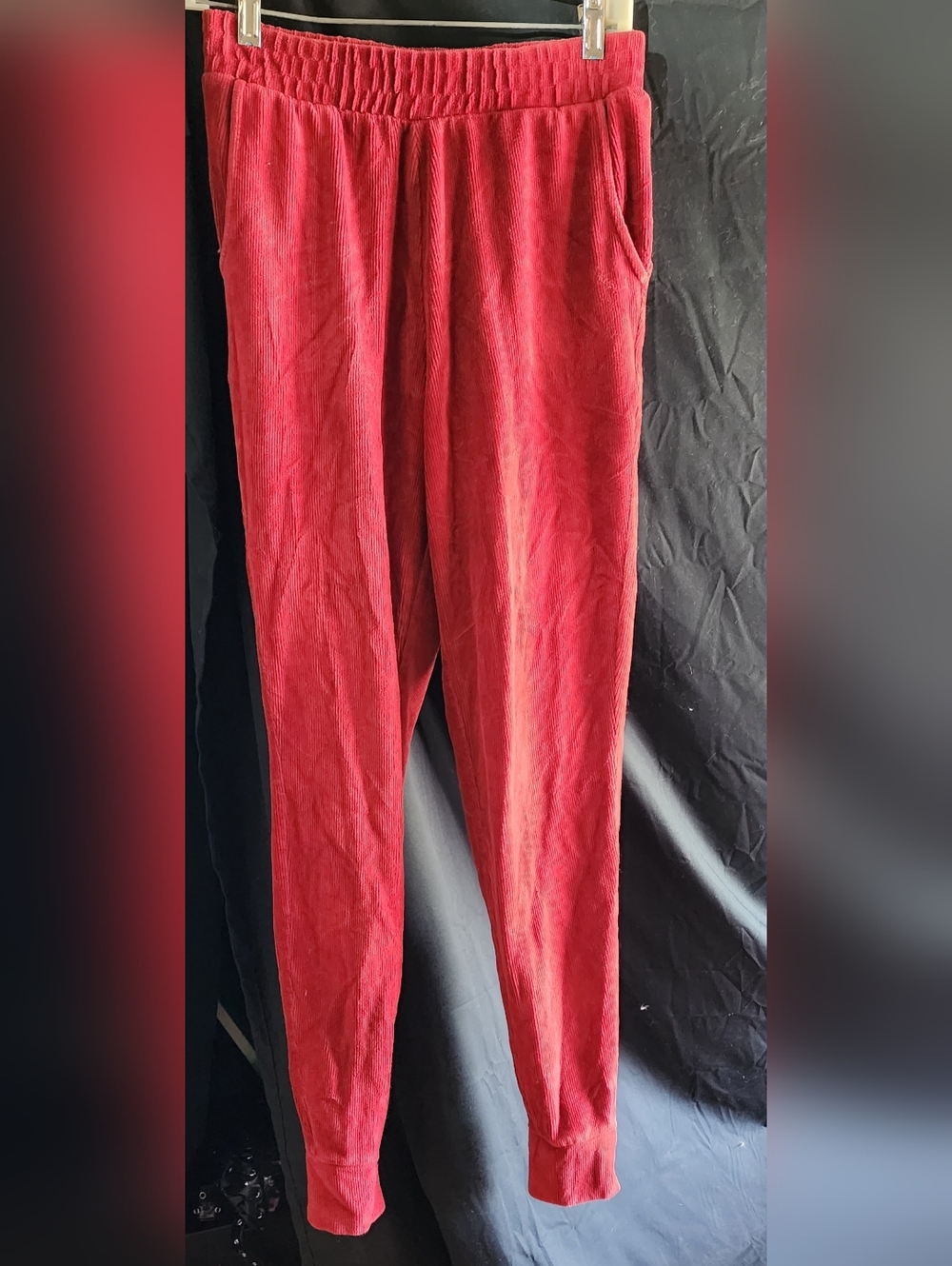 Women's Red Pull-On Corduroy Pants